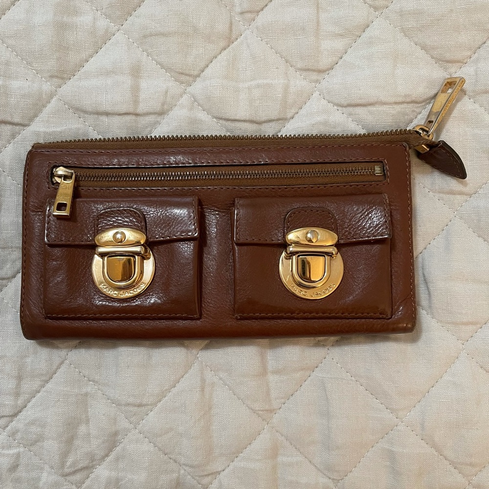 Marc Jacobs Zip Clutch Leather Wallet